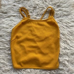 Mustard strappy backless tank top
